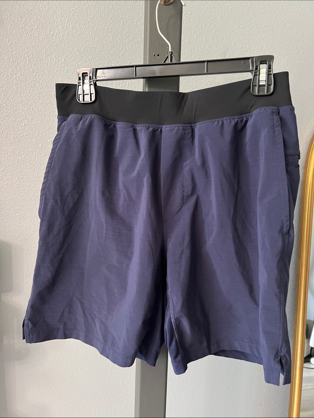 Fabletics Men's Athletic Shorts with Black Waistband in Navy